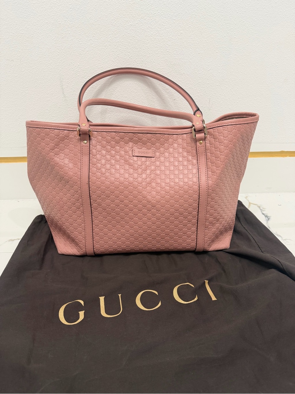 Gucci Pink Guccissima Leather Tote